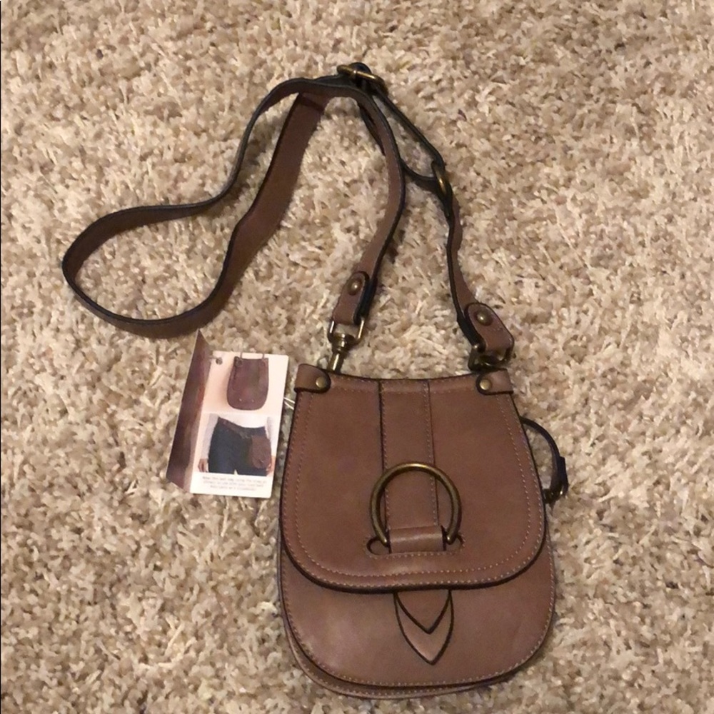 Brown Buckle Crossbody Purse
